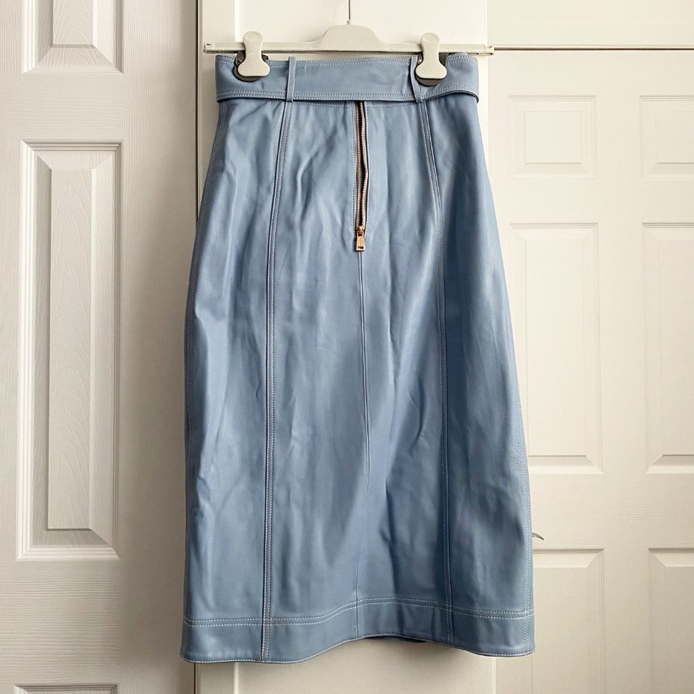 Alice McCall Blue Leather Skirt, size 8UK/4US - Picture 5 of 13
